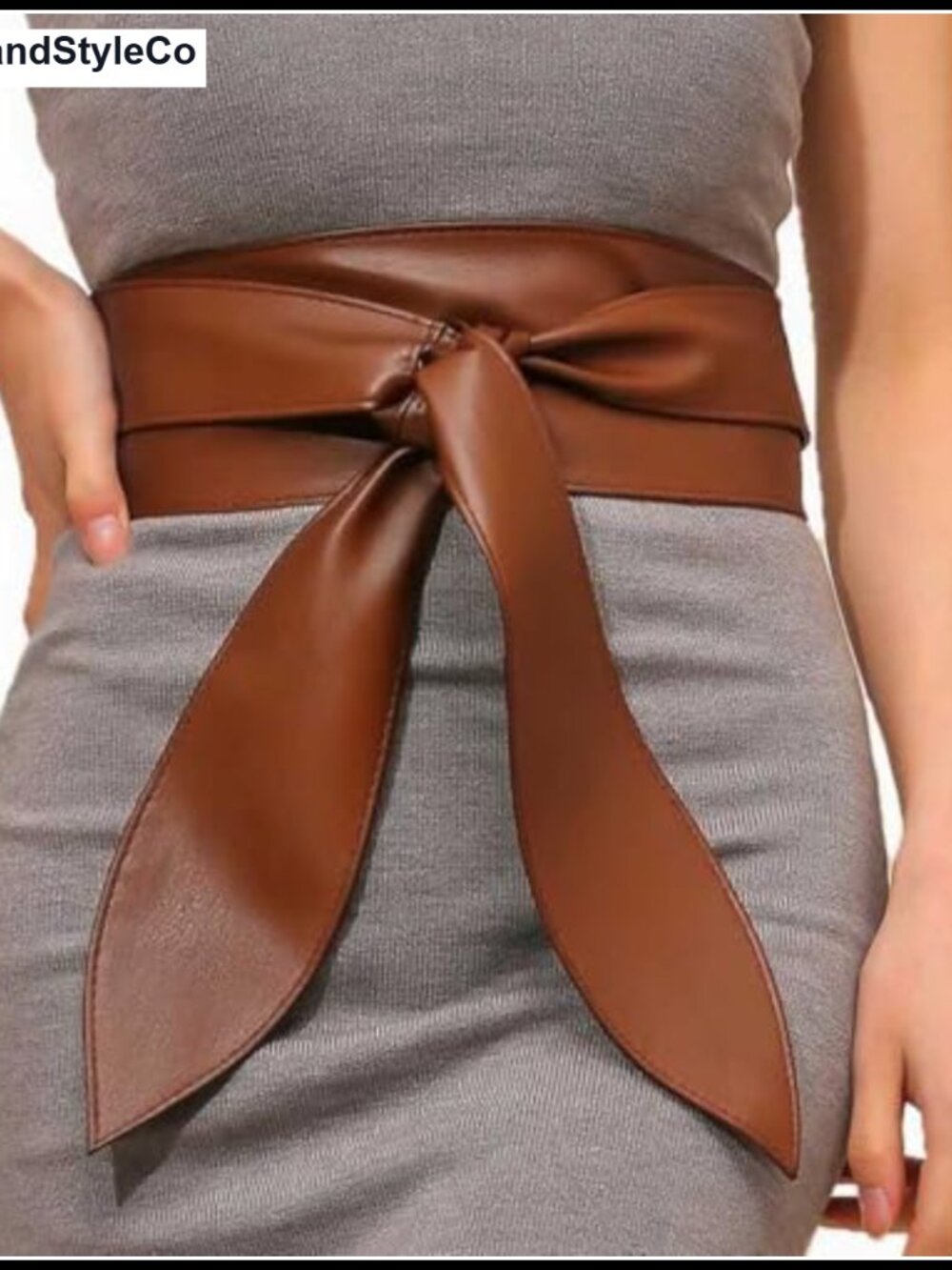 Wide Leather Wrap Obi Belt Knotted Waist Corset for Women